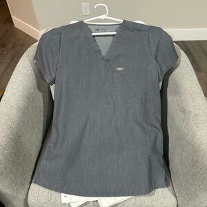 Figs bundle. 1 scrub top XS grey and two grey zamora scrub pants XS petite